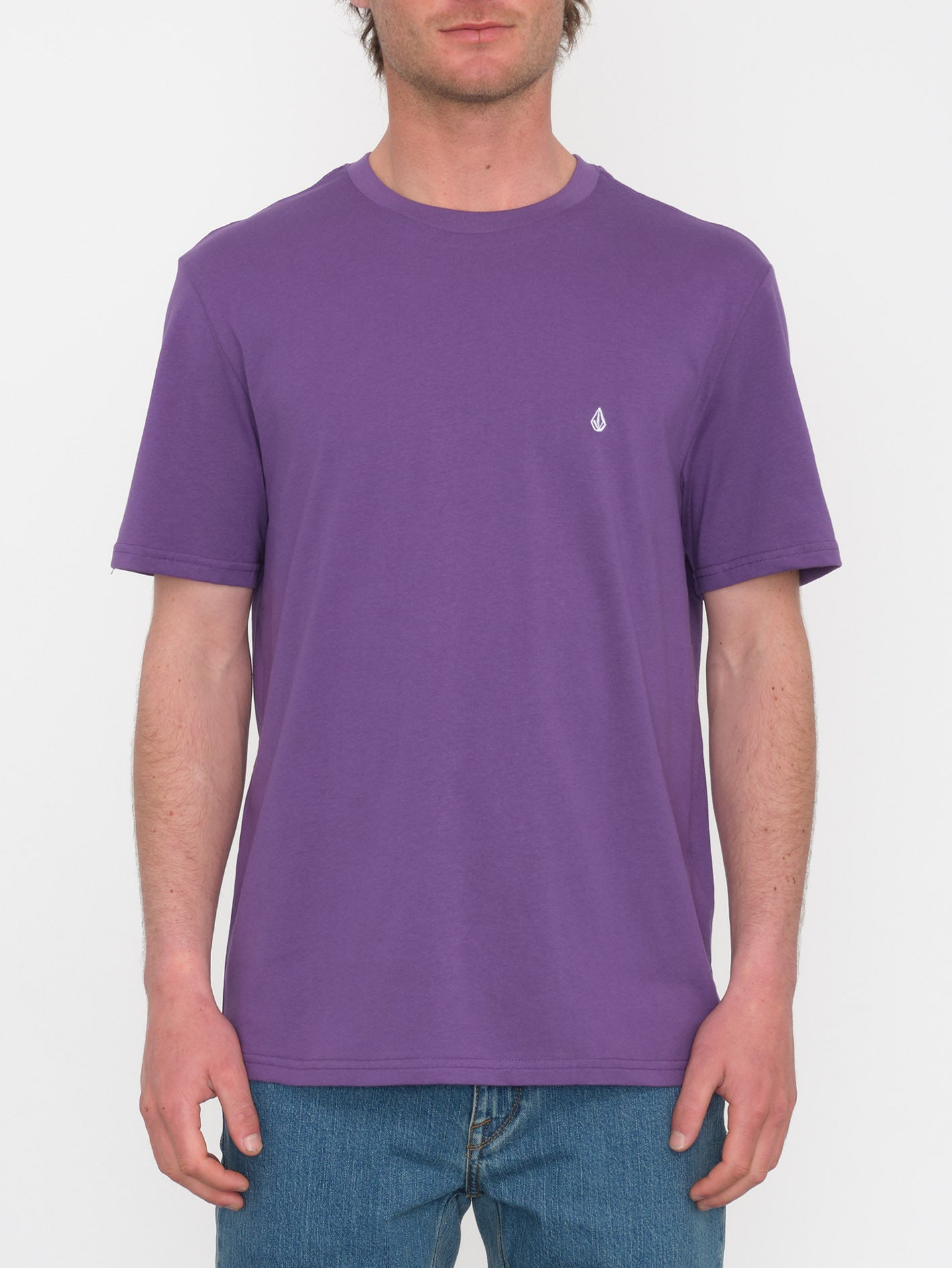 stone  cotton shirt purple ストーン Stone Blanks T-shirt - DEEP PURPLE - Men - Volcom UK – Volcom