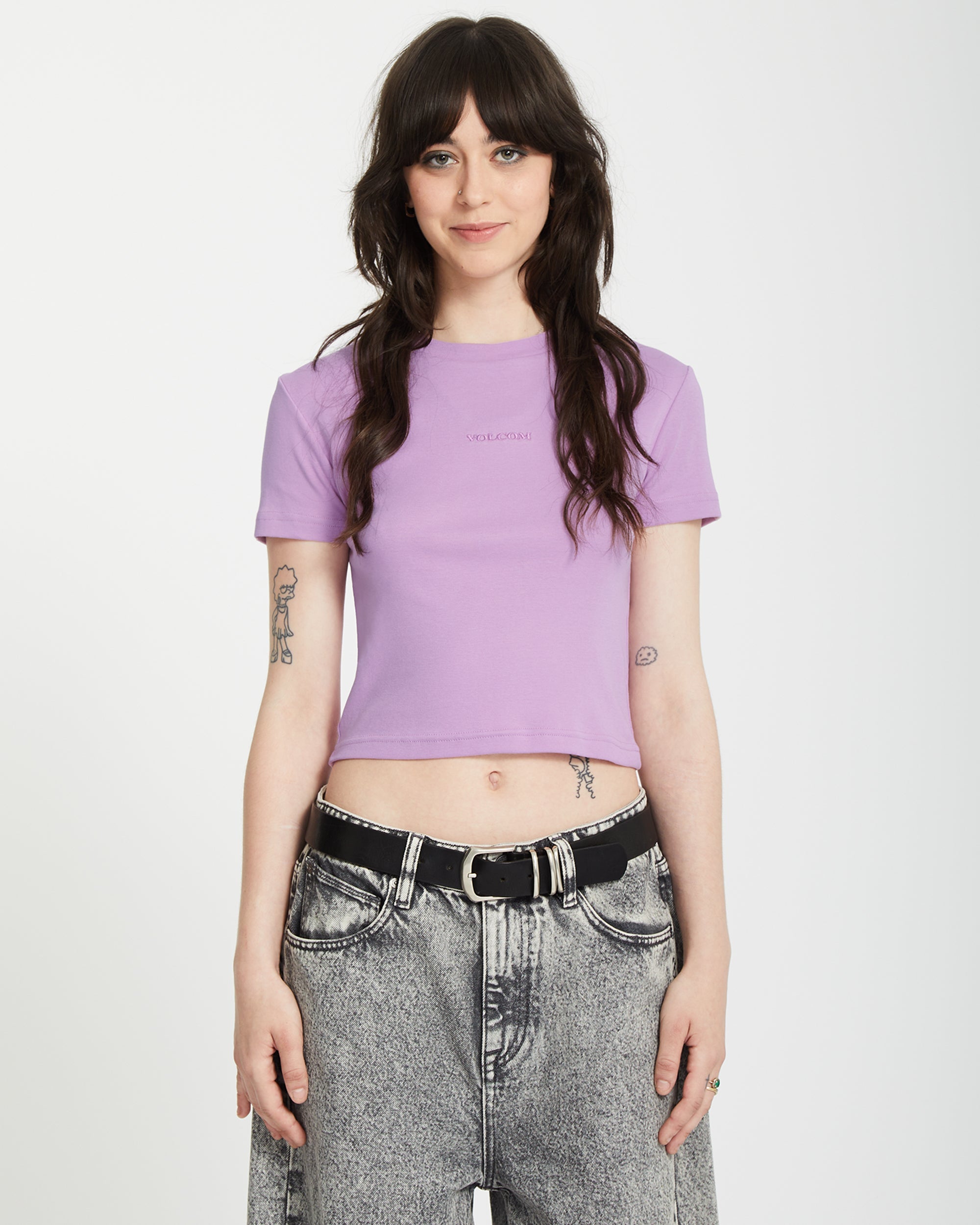 Volcomstone Tight Crop T-shirt - IRIS PURPLE - Women - Volcom UK