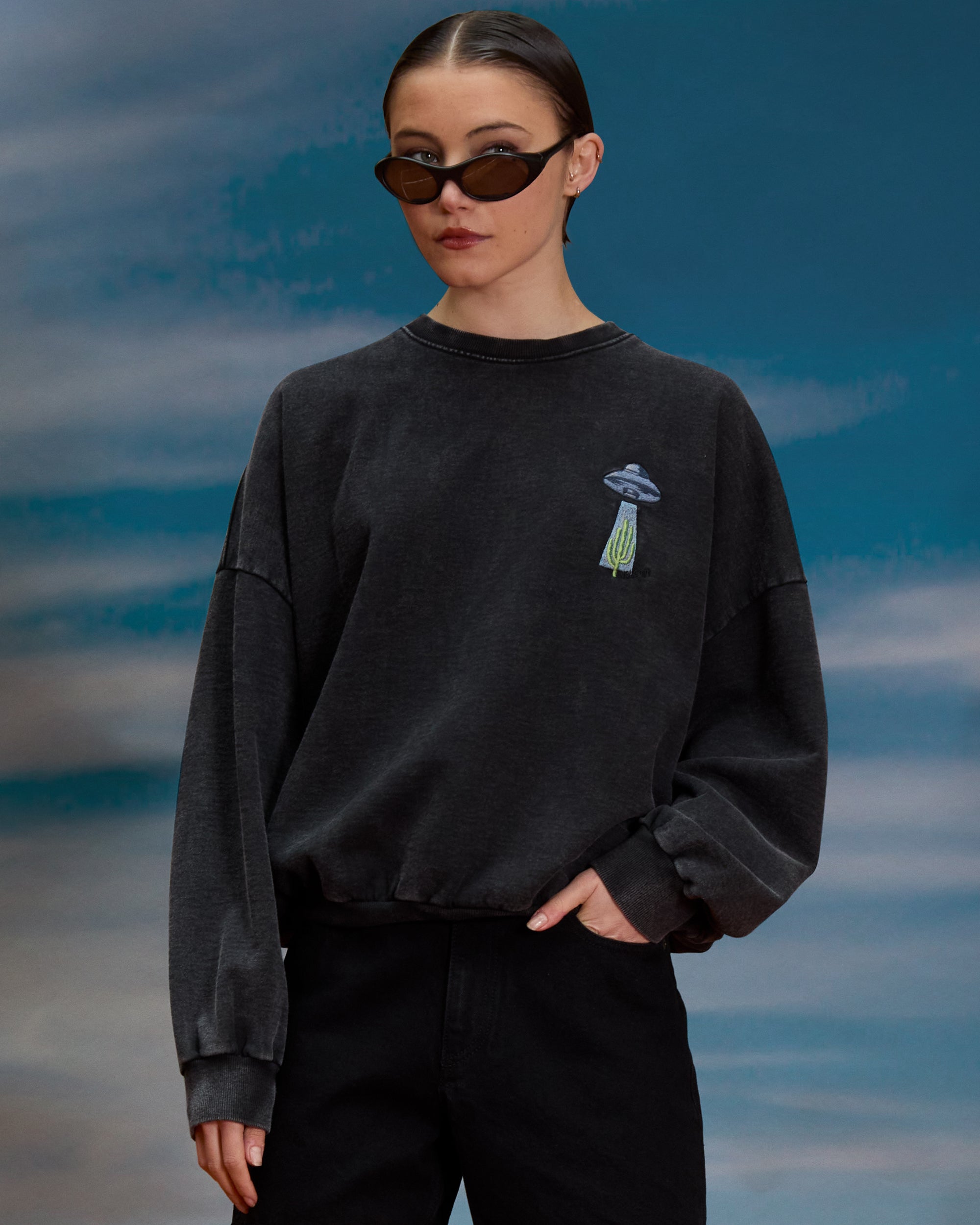 Mickey Mason Sweatshirt - Vintage Black - Women - Volcom EU