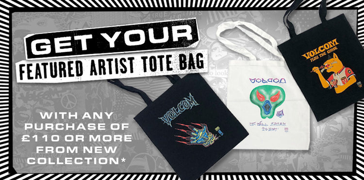 Get your Featured artist tote bag with any purchase of £110 or more from new collection*