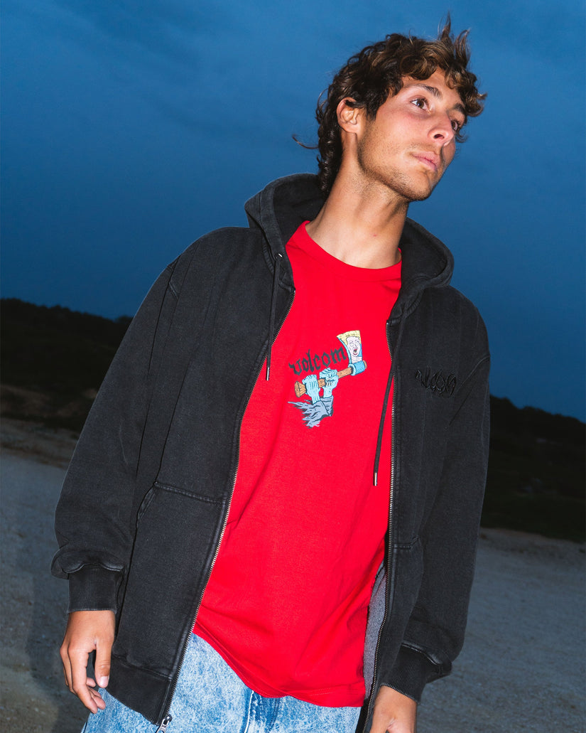 Studder Zip Hoodie - Black