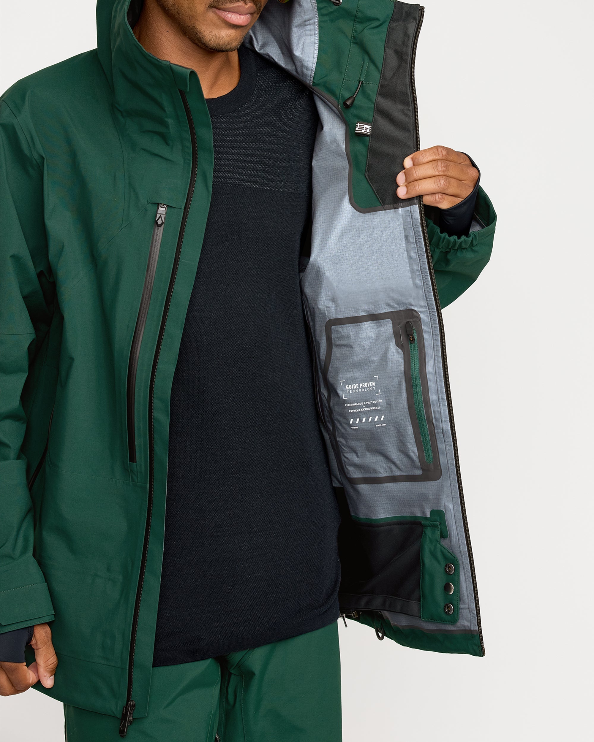 Gore Anthology まとめ Anyox Guide Gore-tex Pro Shell Jacket - Black Green - Men - Volcom