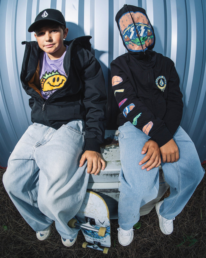 Burgstone Full Zip Up Hoodie - Black - (KIDS)