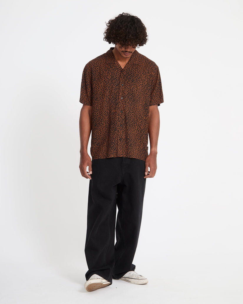 Utopias Print Shirt - Brown Horn