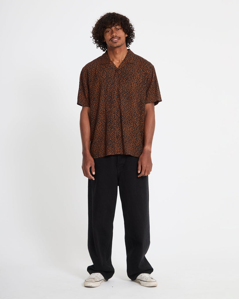Utopias Print Shirt - Brown Horn