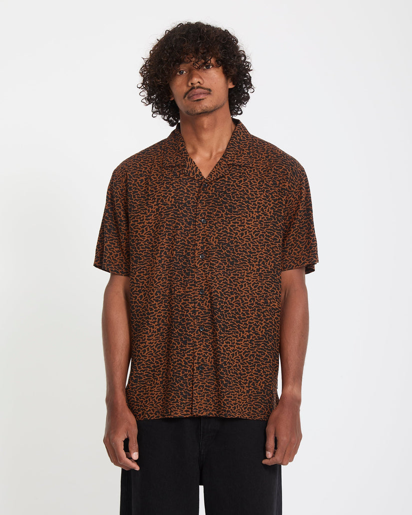 Utopias Print Shirt - Brown Horn