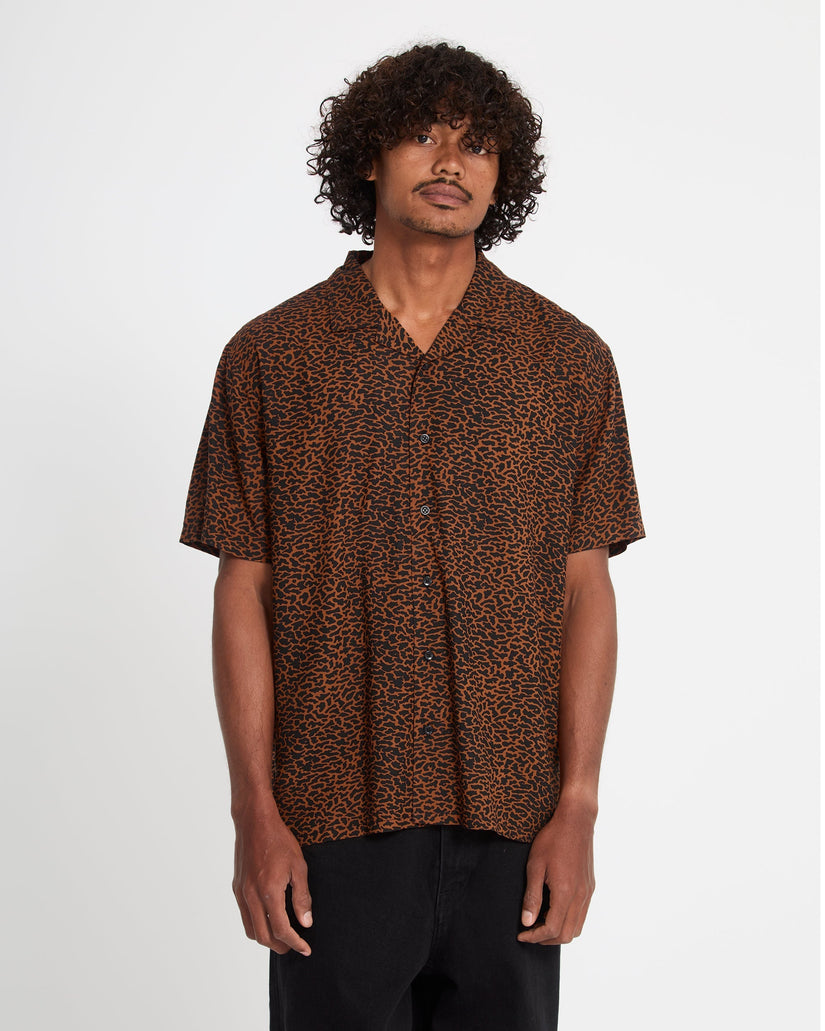 Utopias Print Shirt - Brown Horn