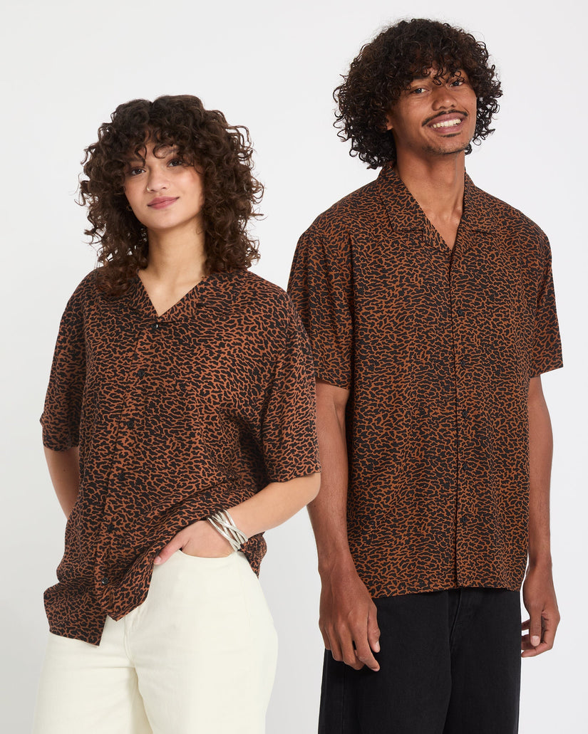 Utopias Print Shirt - Brown Horn