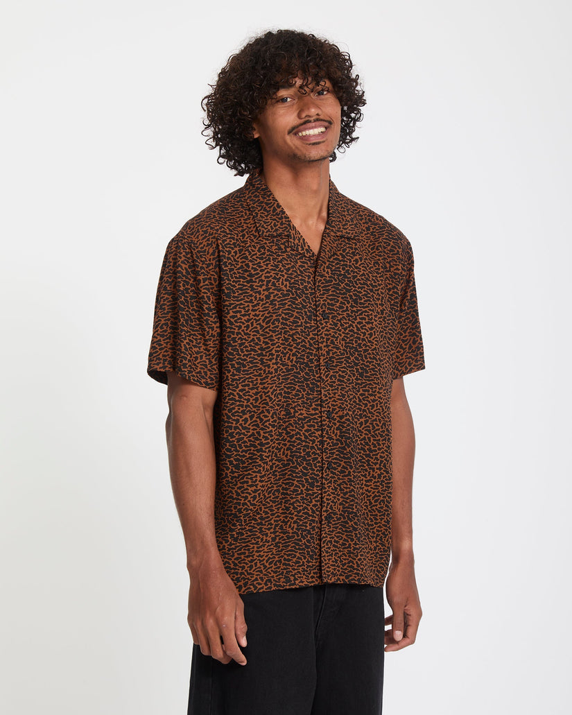 Utopias Print Shirt - Brown Horn