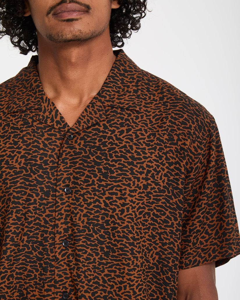Utopias Print Shirt - Brown Horn