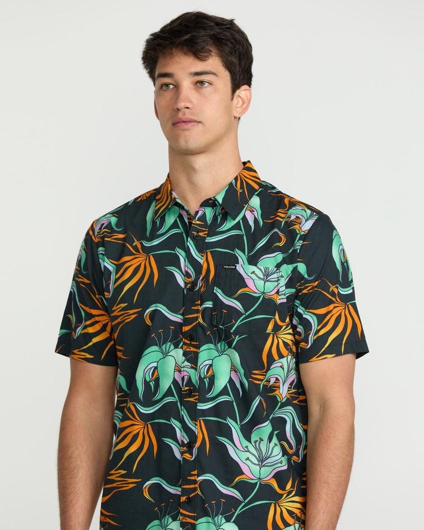 Brainmelter Floral Shirt - Black Green