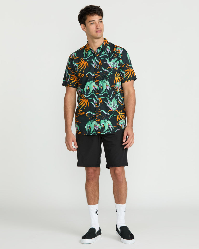 Brainmelter Floral Shirt - Black Green