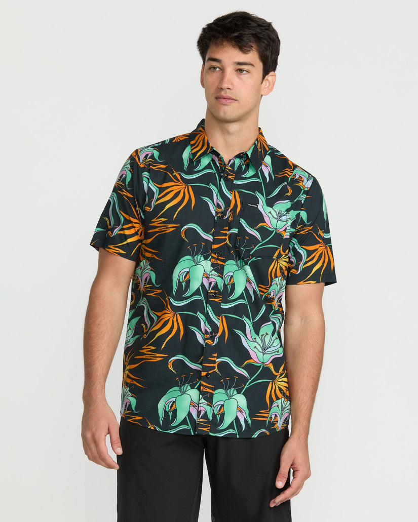Brainmelter Floral Shirt - Black Green