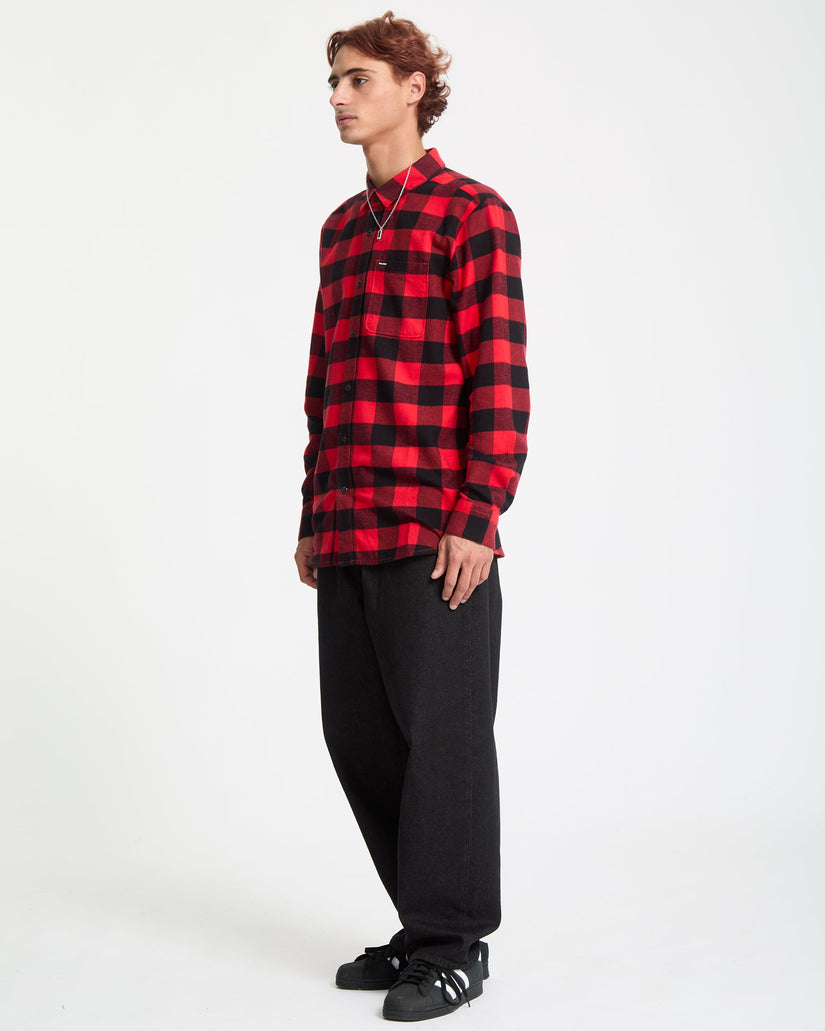 Caden Plaid Shirt - Lifeguard Red