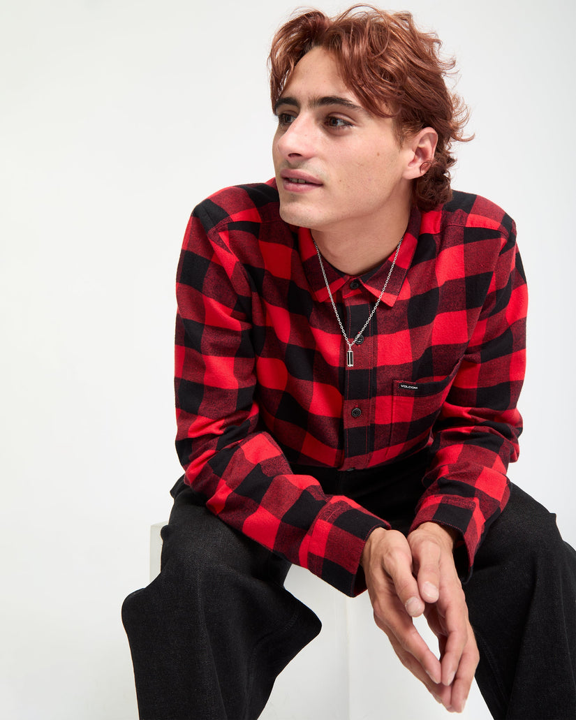 Caden Plaid Shirt - Lifeguard Red