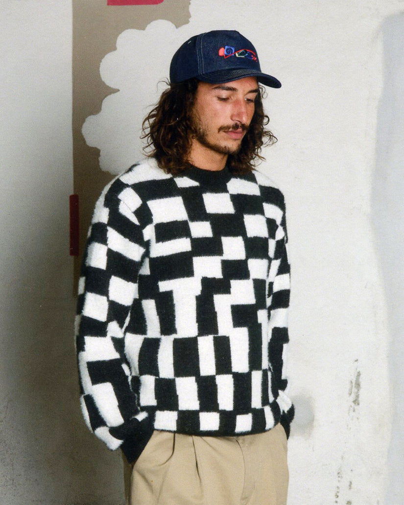 Carrau Check Sweater - Black