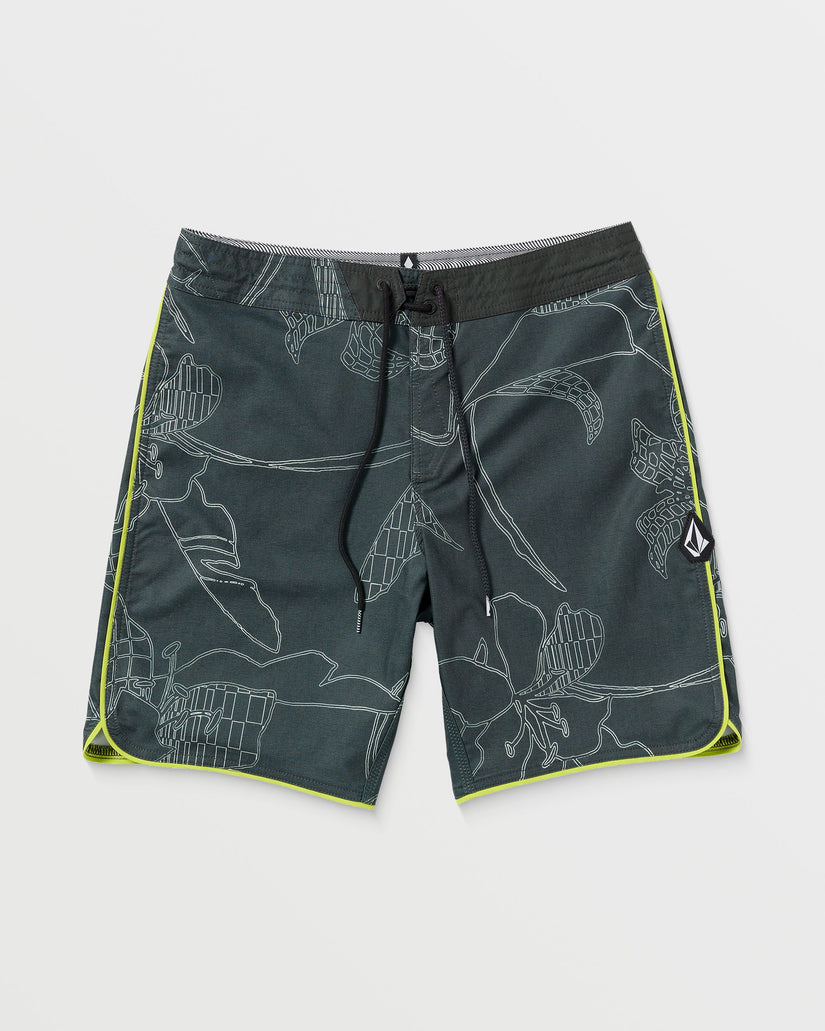 Mister Fib Scallop Stoney 19" Boardshort - STEALTH