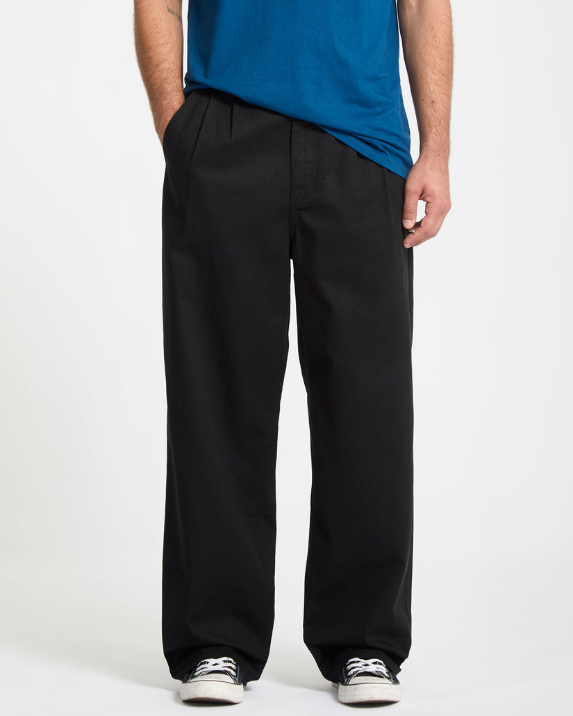 Baggos Pleat Trousers - Black