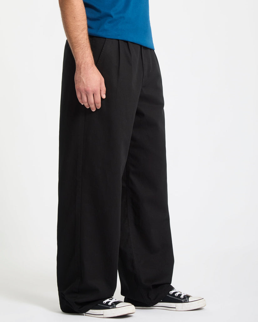 Baggos Pleat Trousers - Black