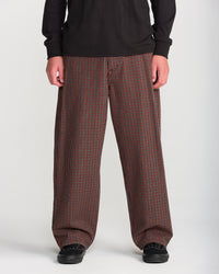 Billow Plaid Trousers - Patina Brown