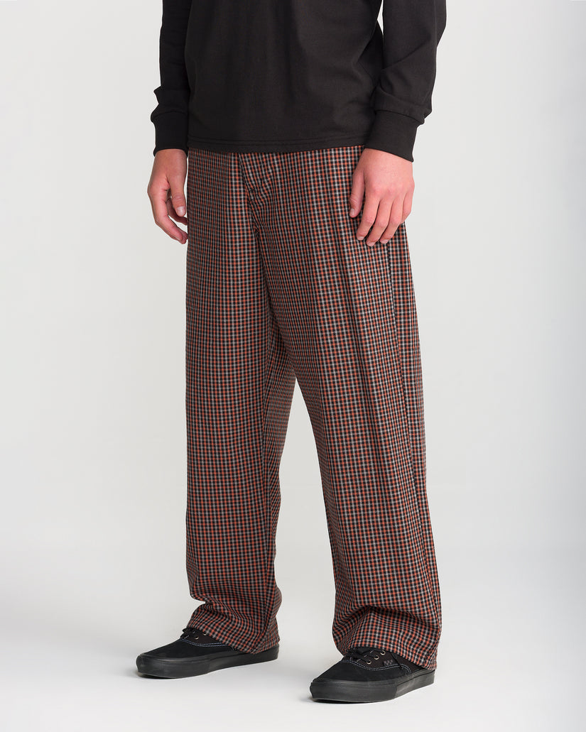 Billow Plaid Trousers - Patina Brown