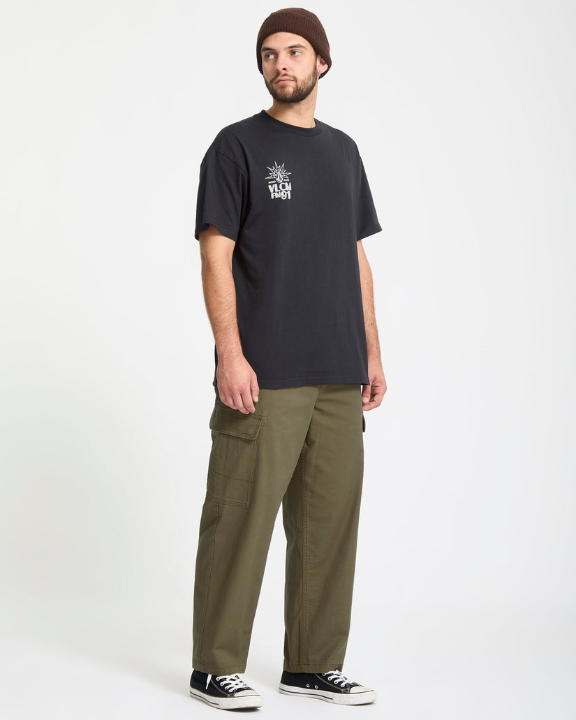Billow Tapered Elasticated Waist Cargo Trousers - Sage Leaf