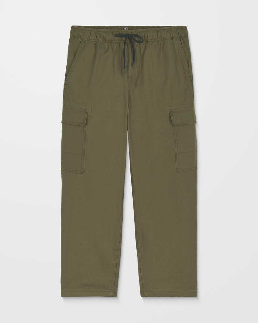 Billow Tapered Elasticated Waist Cargo Trousers - Sage Leaf