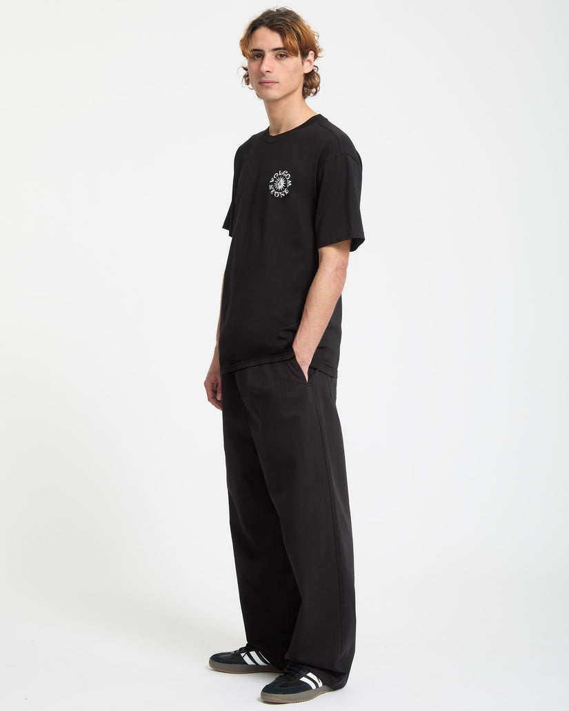 Chillow Pleat Elasticated Waist Trousers - Antique Black