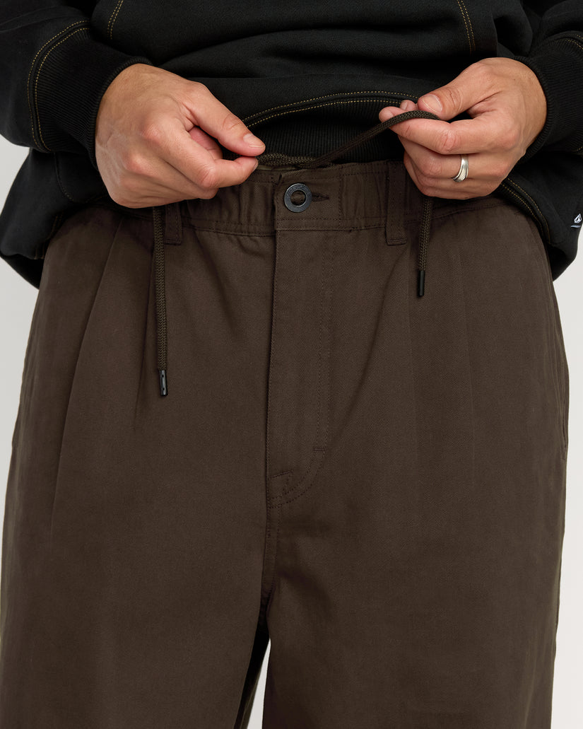 Chillow Pleat Elasticated Waist Trousers - Cacao