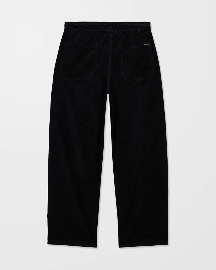 Freazy Loose Corduroy Trousers - Black