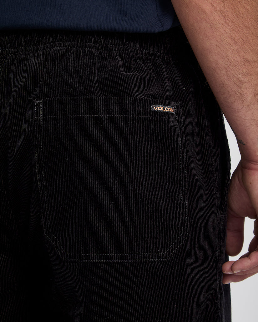 Freazy Loose Corduroy Trousers - Black