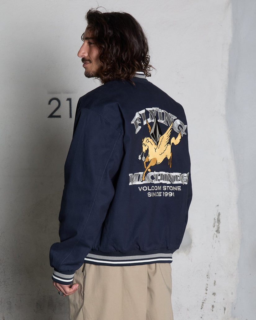 Flying Machines Bomber Jacket - Navy