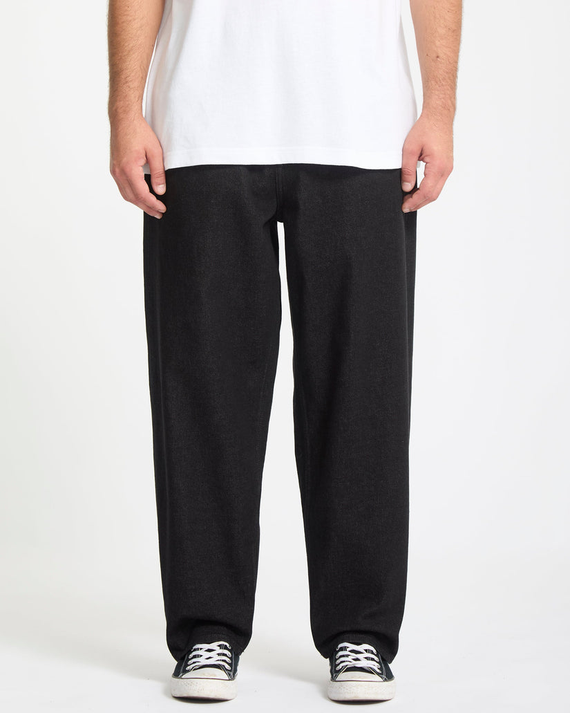 Freazy Loose Elasticated Waist Jeans - Black Wash