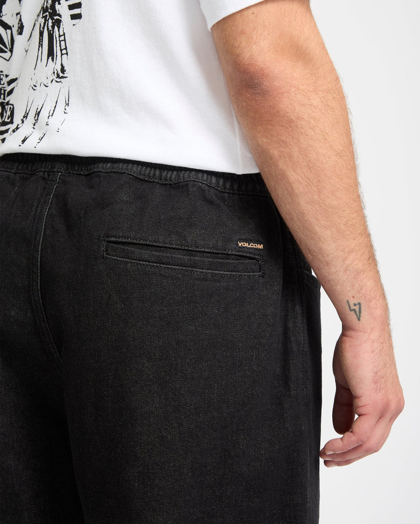 Freazy Loose Elasticated Waist Jeans - Black Wash