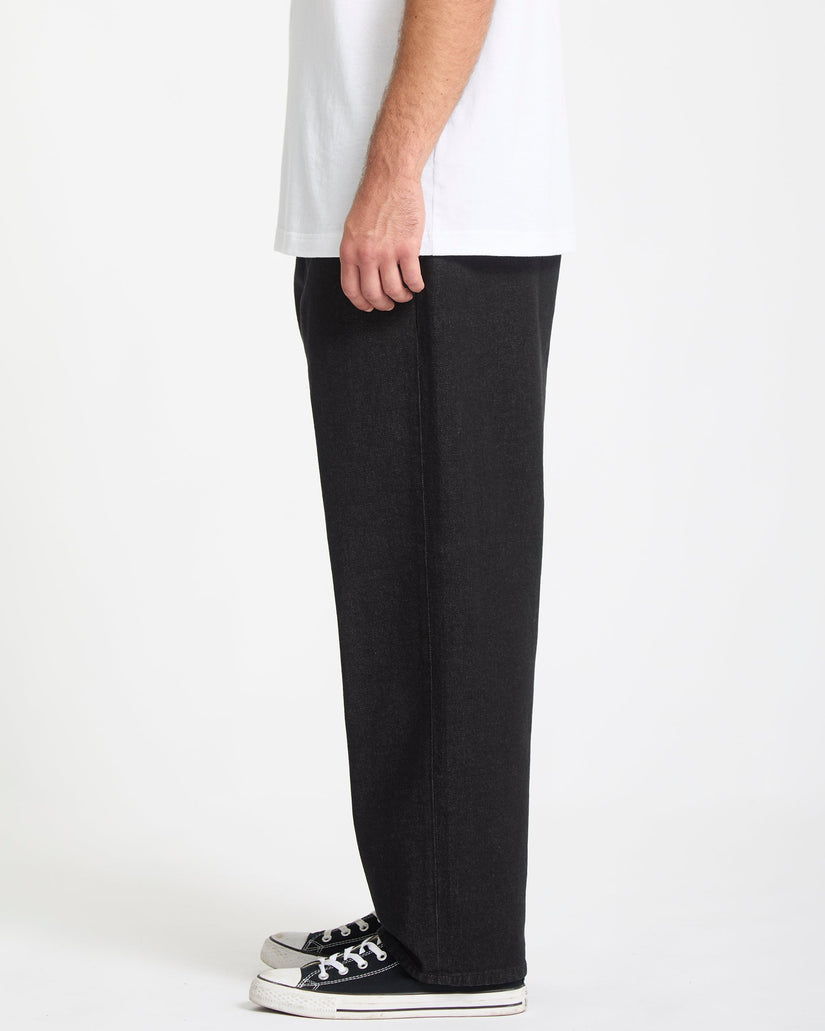 Freazy Loose Elasticated Waist Jeans - Black Wash