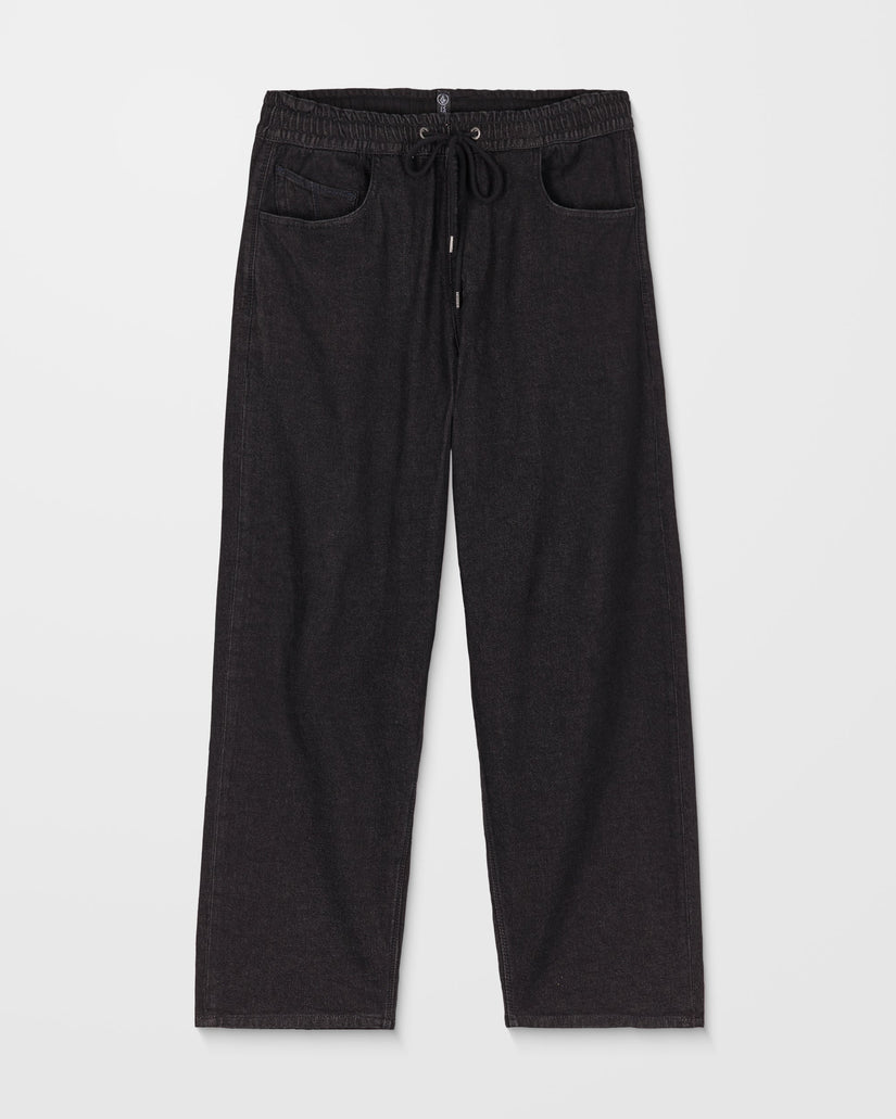 Freazy Loose Elasticated Waist Jeans - Black Wash