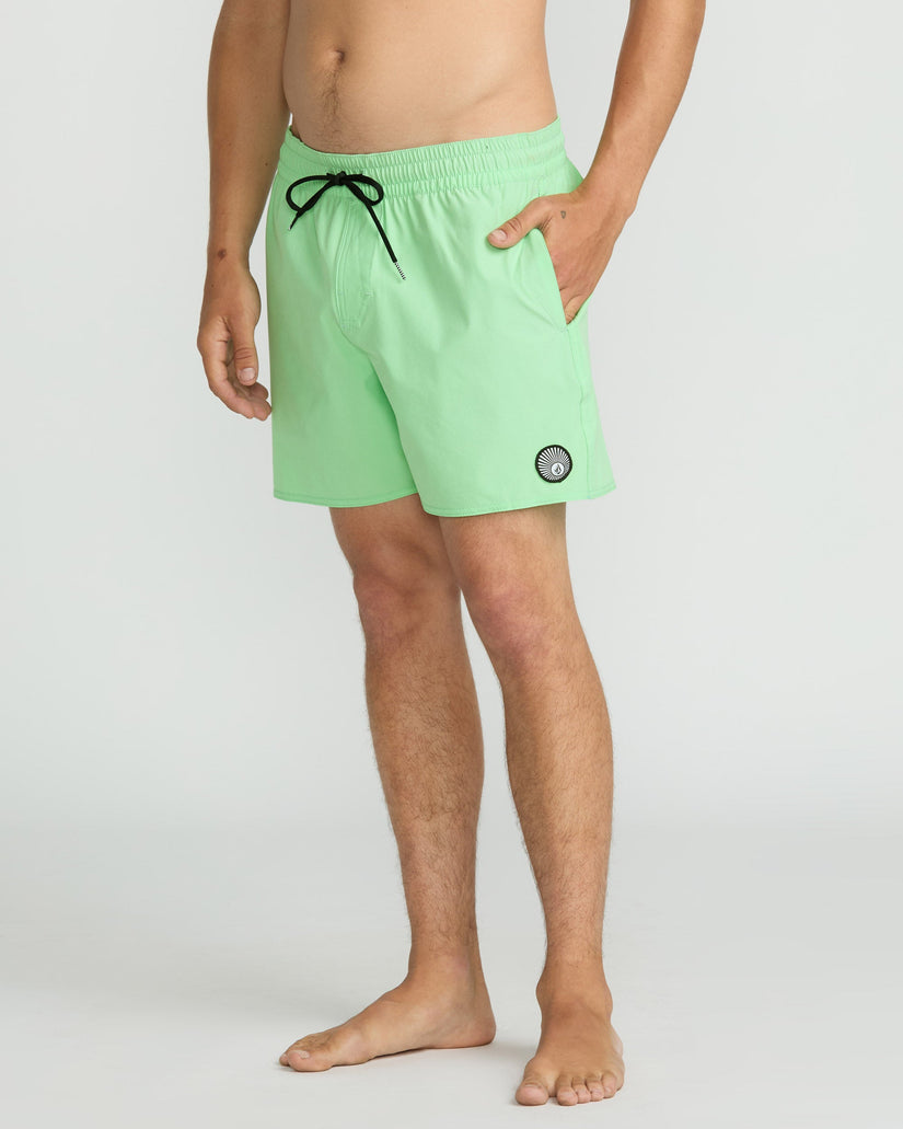 Lido Solid Trunk 16" Boardshort - Jade Cream