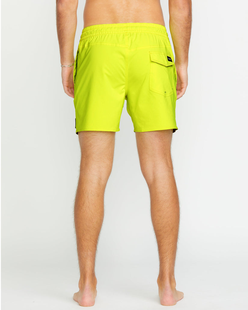 Lido Solid Trunk 16" Boardshort - TENNIS BALL