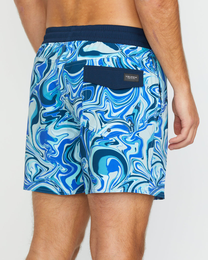 Lido Print Trunk 16" Boardshort - NAVY