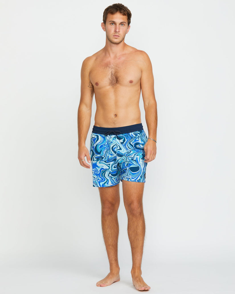 Lido Print Trunk 16" Boardshort - NAVY