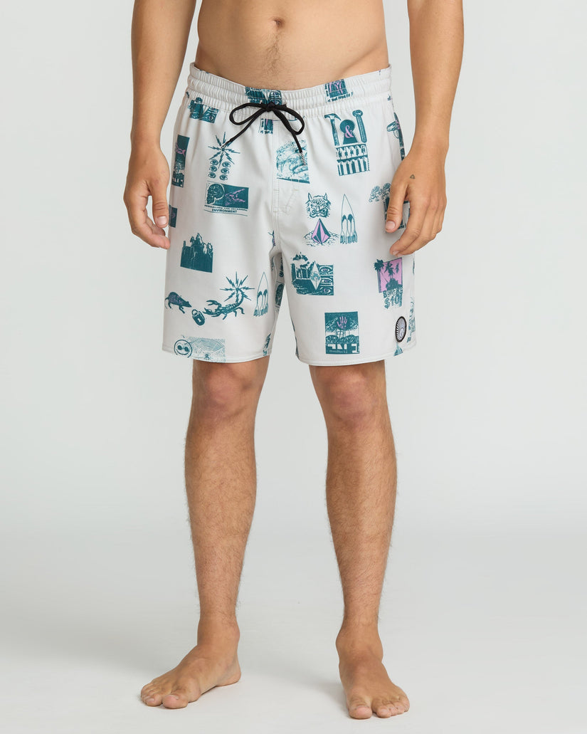 Psyche Cotton Trunk 17" Boardshort - Stone