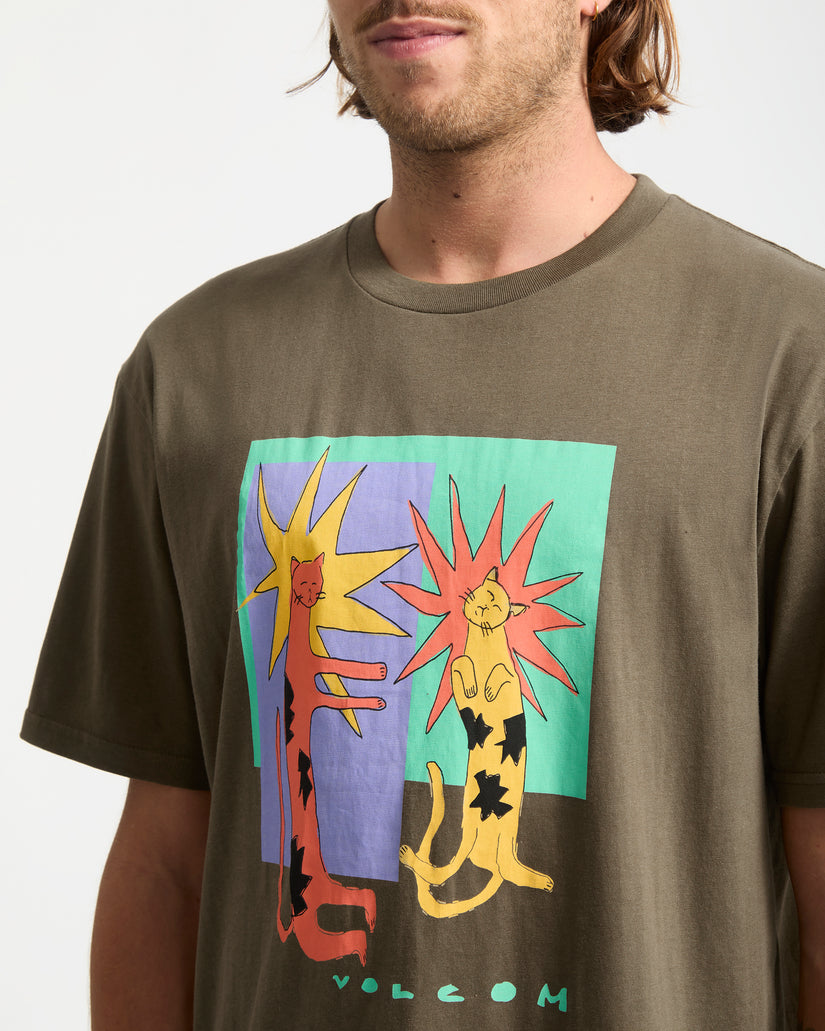 Longo Cats T-Shirt - Sage Leaf