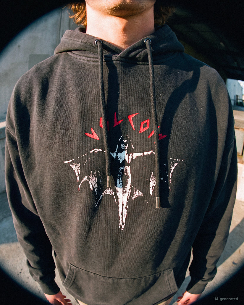 Wrong Angel Hoodie - Light Acid Black