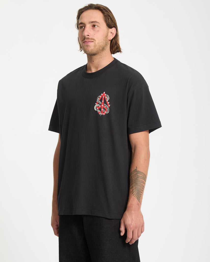 Snake Peace T-Shirt - Black