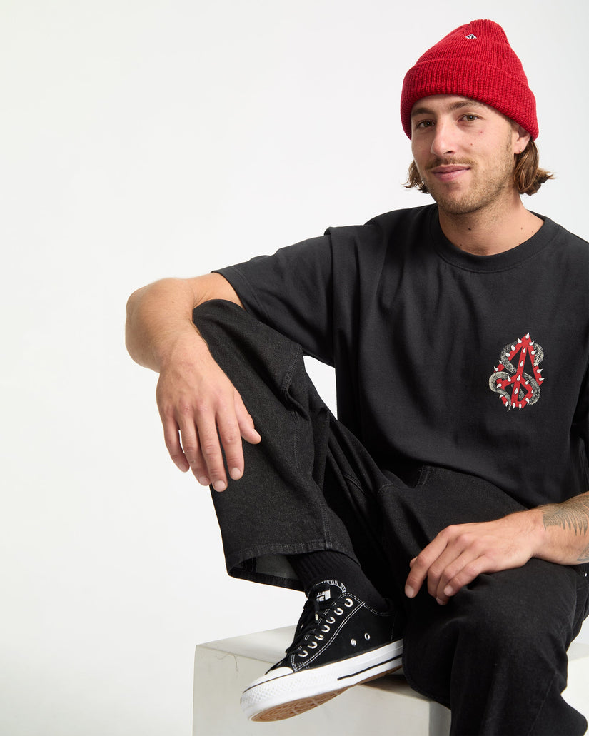 Snake Peace T-Shirt - Black