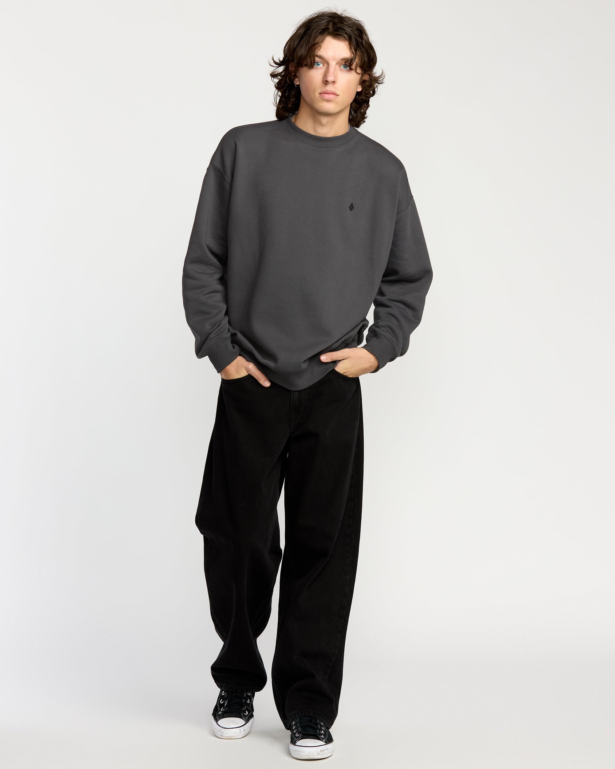 Single Stone Sweatshirt - Asphalt Black - Men - Volcom EU – Volcom