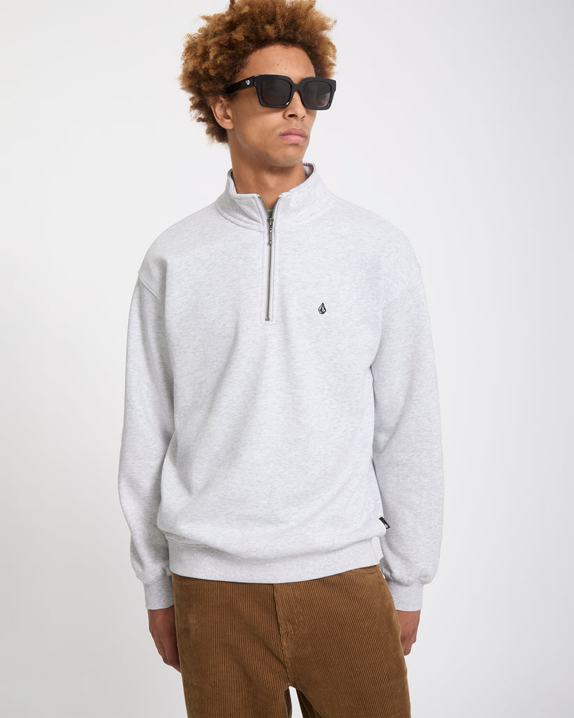 Single Stone Quarter Zip Sweatshirt - Bone Heather