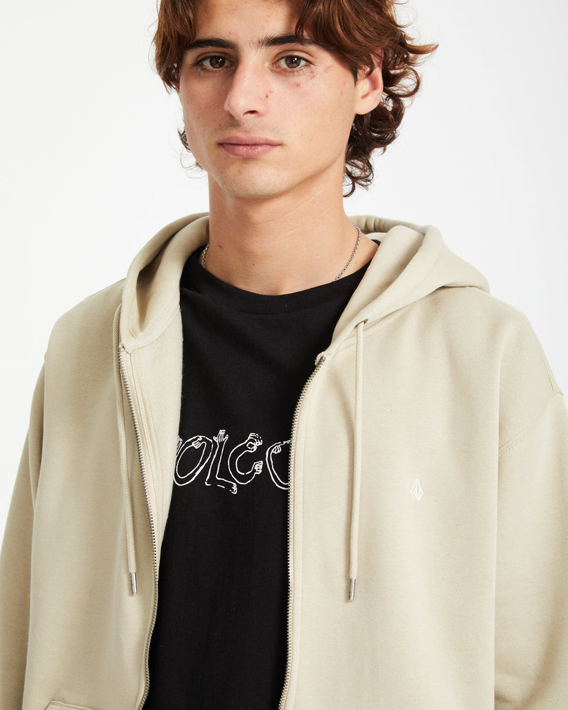 Single Stone Full Zip Hoodie - LIGHT KHAKI