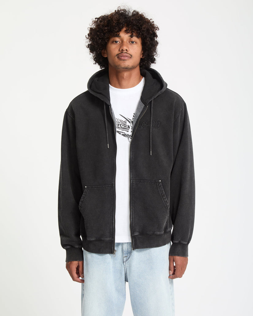 Studder Zip Hoodie - Black
