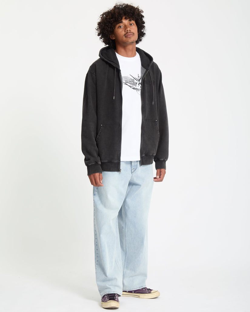Studder Zip Hoodie - Black